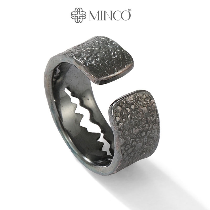 Nhẫn nam miệng hắc ám màu bạc thái đen Minco Accessories thiết kế độc đáo phong cách cá tính chất titan không gỉ NT79