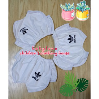 Set 10 quần đùi bí trắng có in chữ cho bé trai bé gái