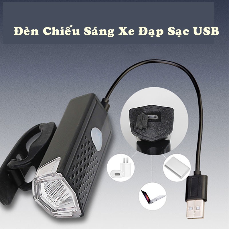 Đèn Led Xe Đạp Thể Thao Siêu Sáng, Pin Sạc USB, Chống Nước, Phụ Kiện Xe Đạp