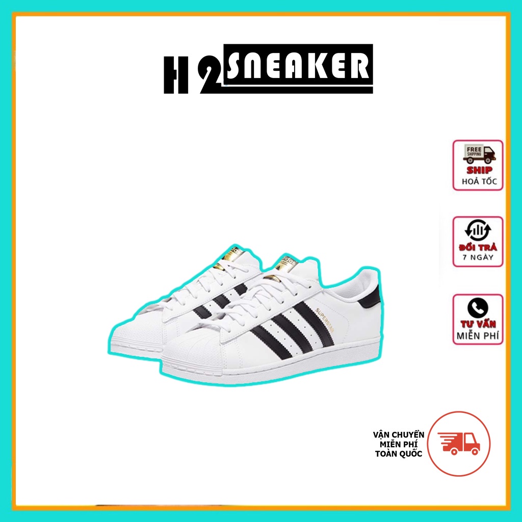 🐱 Giày superstar mũi sò màu trắng sọc đen, giày thể thao nam nữ adidas mũi sò vip da thật, ảnh thật, full box bill