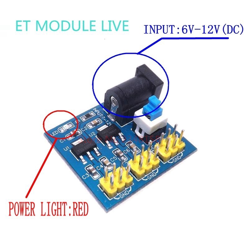 Mô Đun Giảm Áp Tzt Dc-Dc 12v Sang 3.3v 5v Cho Arduino