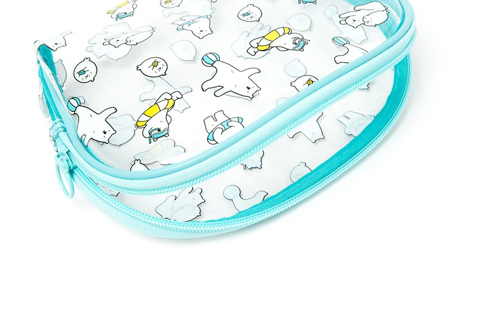 Túi Đựng Đồ ARTBOX Hàn Quốc Bằng PVC In Hình Chú Gấu Bắc Cực Và Rái Cá