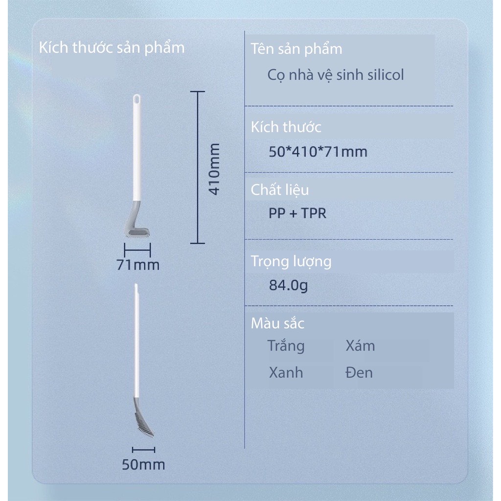 [ tặng móc treo tường ] Chổi cọ Toilet Silicon mẫu mới thông minh đa năng tiện lợi giá rẻ