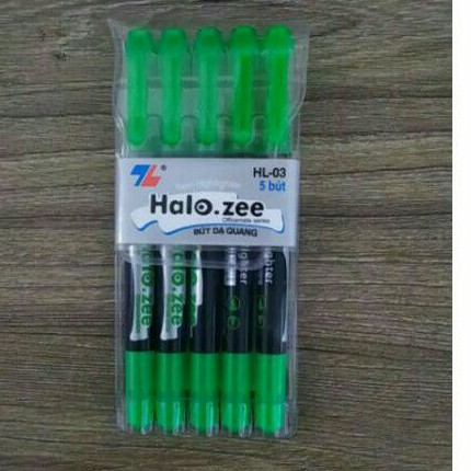 Bút dạ quang hai đầu Halo zee TL - HL03  xanh lá