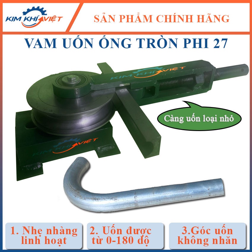 Vam uốn ống phi 27 Tay vam gắn bi giúp các bác khi uốn nhẹ nhàng, không bi ovan đầu tay bẻ, mẫu mới năm 2022. Uốn nhẹ