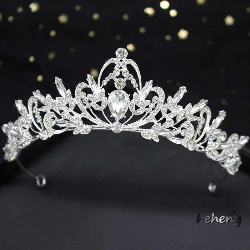 Cài Tóc Hình Vương Miện Đính Đá Lấp Lánh Cho Cô Dâu