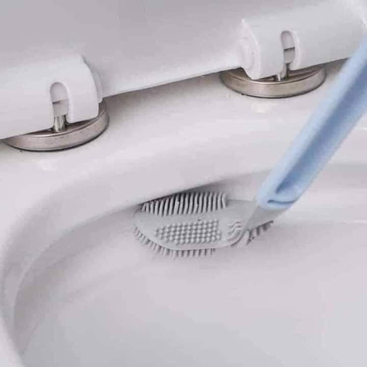 Cọ Toilet Silicon {Mẫu Mới 2021} Chổi Chà Rửa Nhà Vệ Sinh Bồn Cầu Gắn Tường[Tặng móc dính tường]