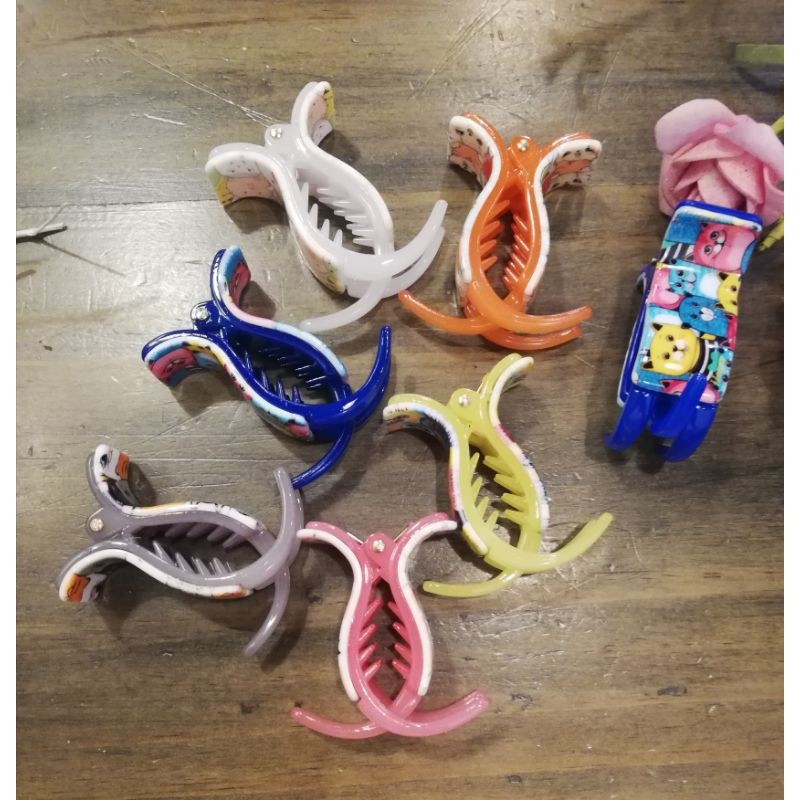 kẹp tóc càng cua 3 - 5 răng Honey in hình mèo