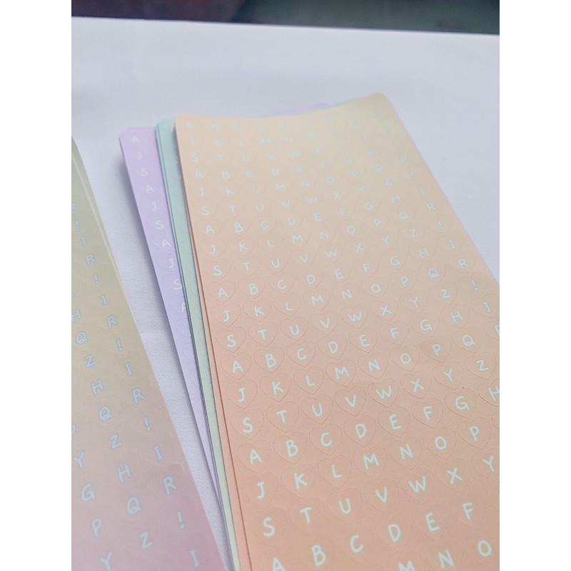 Heart Alphabet Sticker - Sticker alphabet trái tim, chữ trắng - phong cách Hàn Quốc - Thiết kế bởi MAZE
