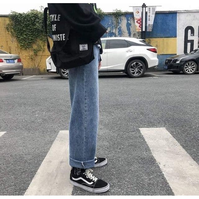 ( Jean Dày)Quần Jean Nam - Quần Baggy Jean unisex ống rộng phong cách bụi Cá tính.