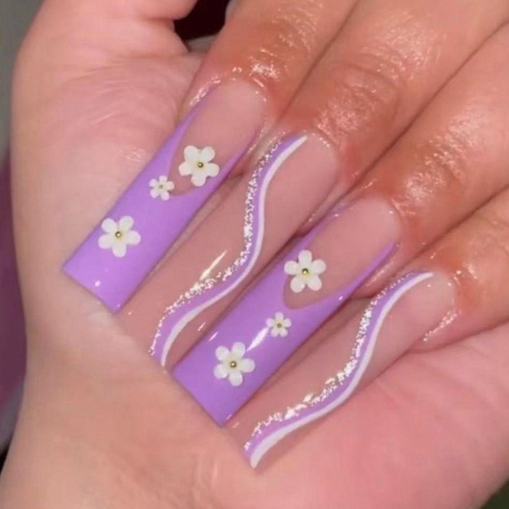 Hộp 24 Bươm Bướm Trang Trí Xinh Xắn|Bộ Móng Tay Giả Có Thể Tháo Rời