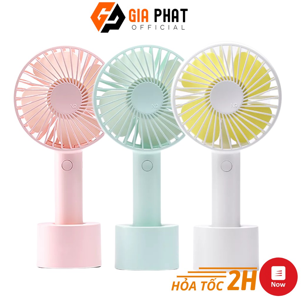 💖FREE SHIP💖Quạt Mini Cầm Tay 4 Cánh 3 Tốc Độ Gió Có Đế Để Bàn Kèm Pin Sạc