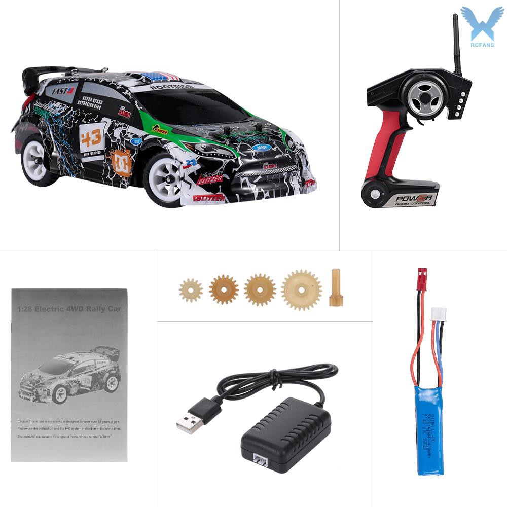 RC RC RC 4WD RC RC RC RC Bộ Xe Đua Điều Khiển Từ Xa Wltoys K989 1 / 28 2.4g 30km / H Kèm Phụ Kiện