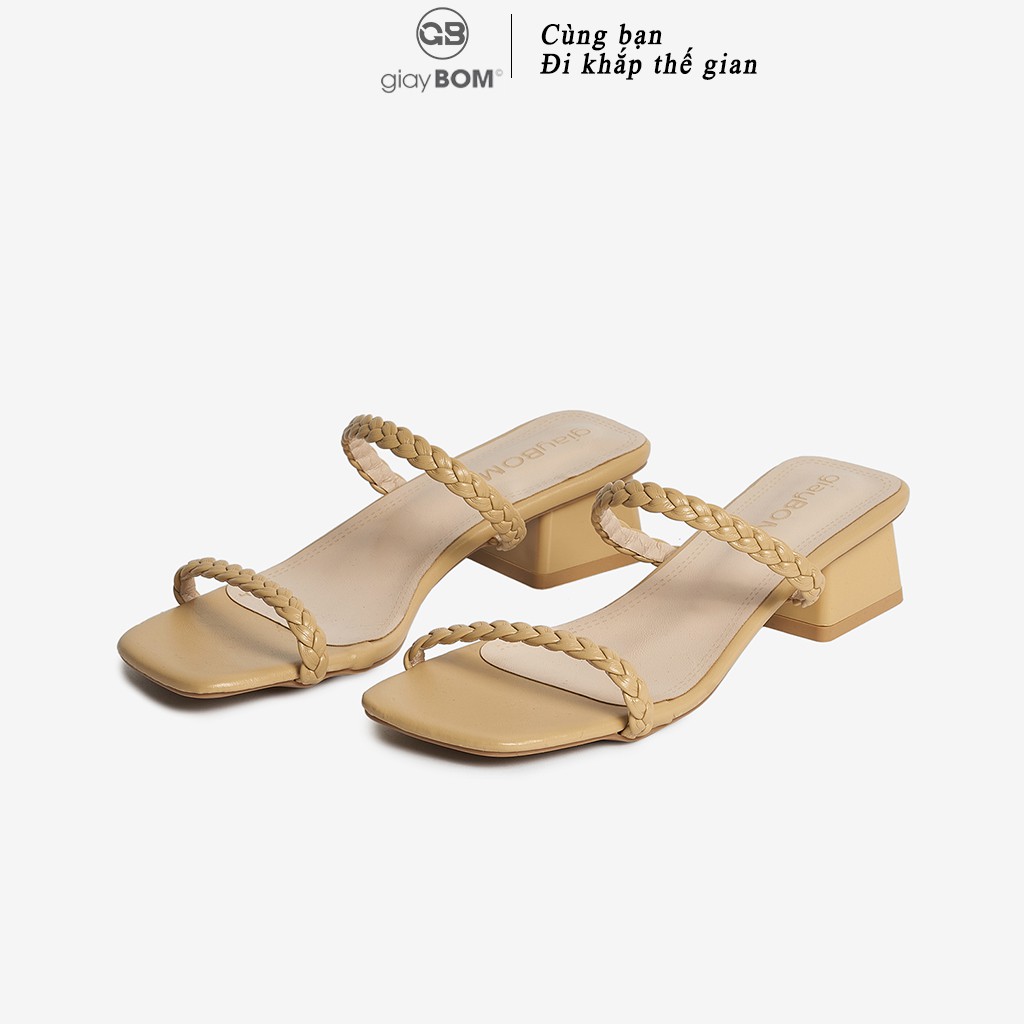 [Mã WABRMH99 giảm 12% đơn 99K]Dép Cao Gót Nữ giayBOM Quai Dây Gót Cao 3 cm D0001