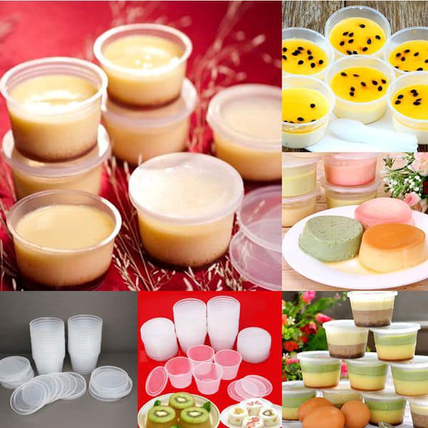 Set 50 hộp nhựa đựng caramen/flan