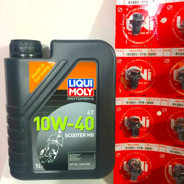 Nhớt Xe Tay Ga Liqui Moly MOTORBIKE 4T 10W-40 SCOOTER MB - 20832 Tặng Ốc Nhớt Nam Châm Mũ 12