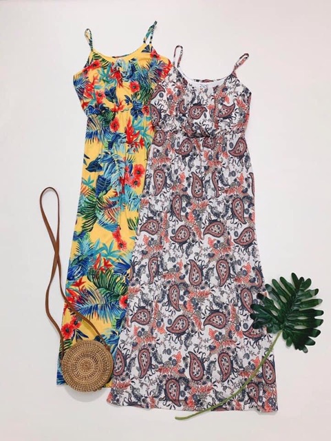 Đầm maxi họa tiết