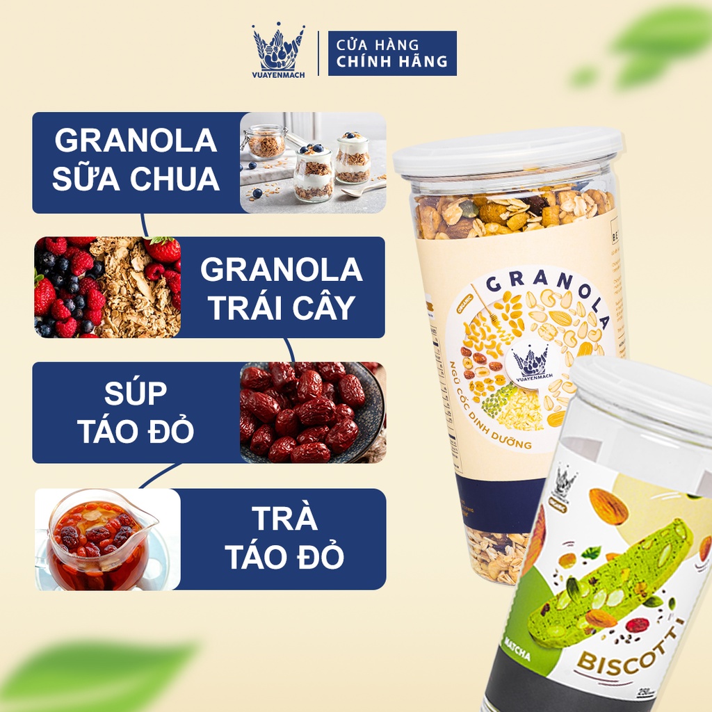 [Combo Dinh Dưỡng] Granola Ăn Kiêng Siêu Hạt 500gr + Táo Đỏ Thượng Hạng 350gr VUA YẾN MẠCH