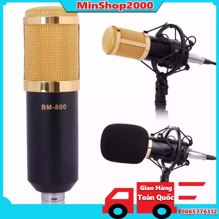 Micro thu âm không cần soundcard, MIC Thu Âm BM800 loại bỏ tạp âm, hút âm khá tốt - Hàng chính hãng BH 12 tháng