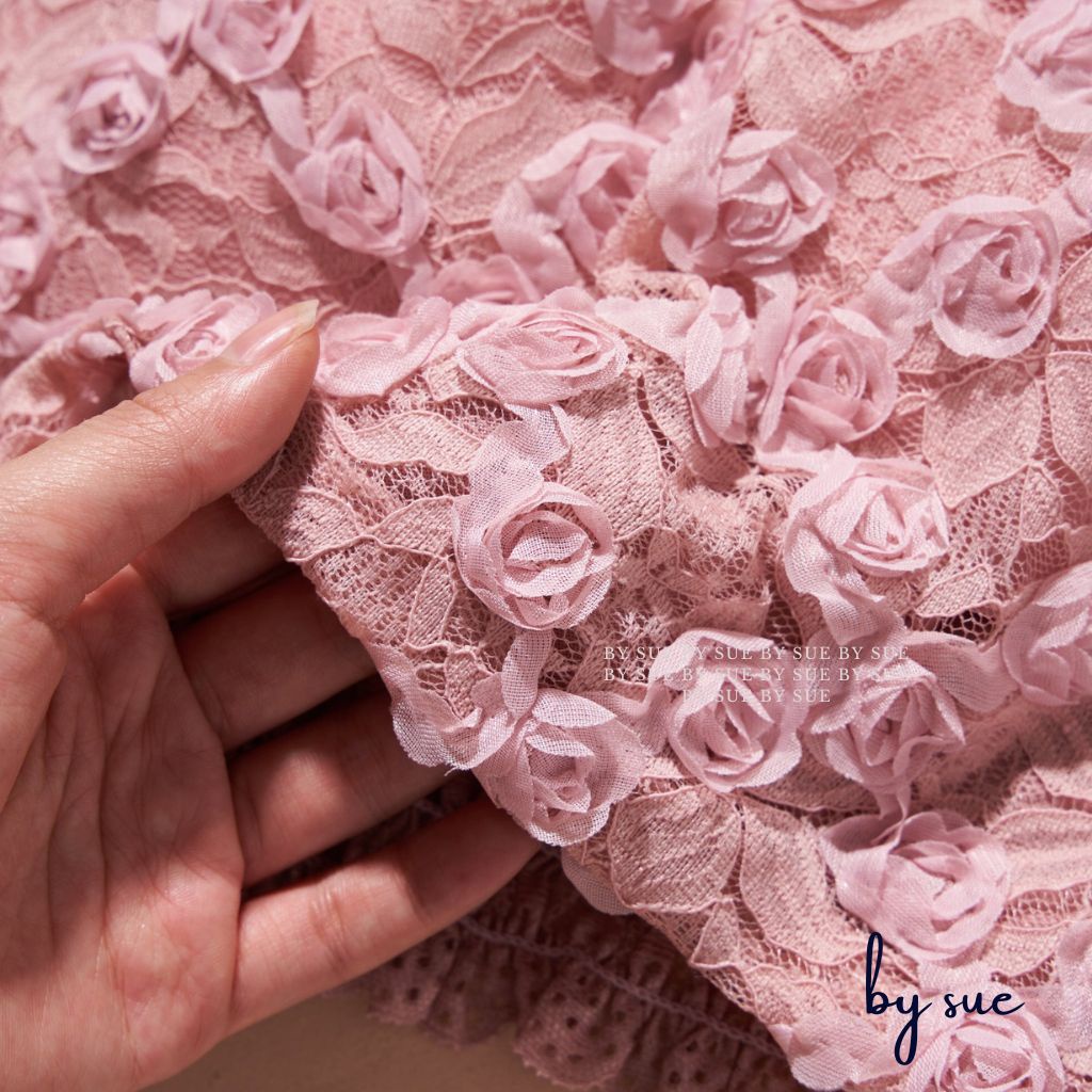 Áo bra hoa hồng BY SUE dáng quây, có mút ngực, sau lưng có thun co giãn ôm body gợi cảm AB09