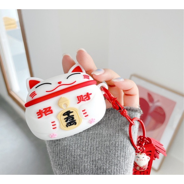 Vỏ bọc airpods 3 , Ốp airpods 1/2, Pro hình mèo thần tài chiêu tài chiêu lộc