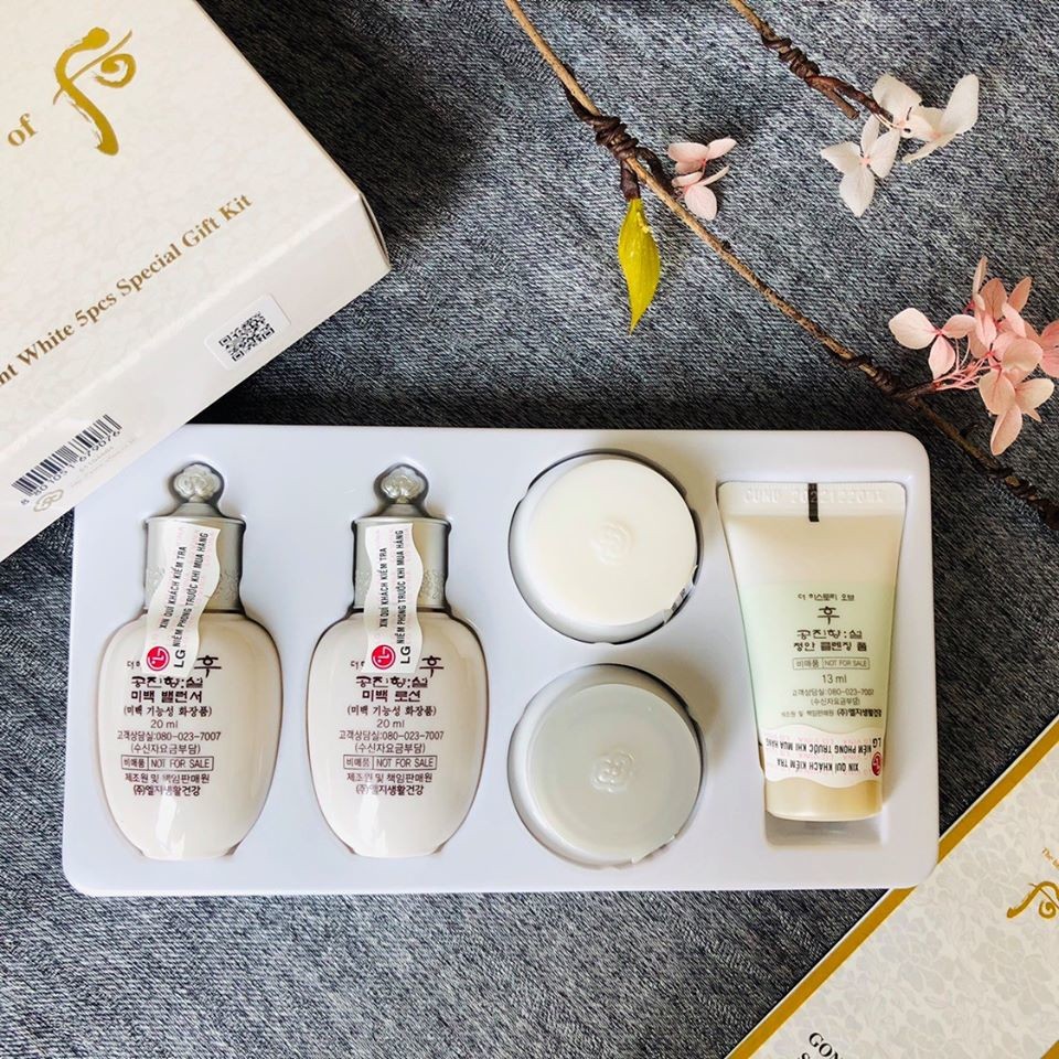 Bộ kit dưỡng trắng giảm nám Whoo Radiant White Special Gift Kit 5 sản phẩm date 2024 - Chính hãng công ty có tem