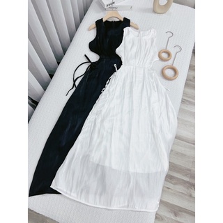 ĐẦM MAXI LỤA KHOÉT EO SÁT NÁCH HAI MÀU [kèm ảnh thật ]