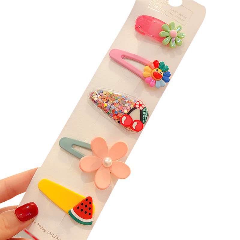 Bộ 5 cái kẹp tóc hình trái cây cho bé gái