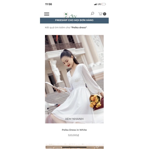 THANH LÝ ĐẦM OLV POLKA DRESS WHITE