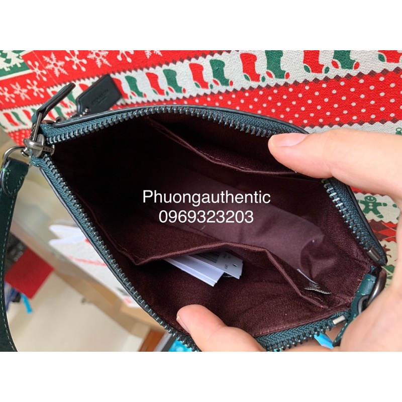 Túi Coach đeo vai cầm tay xanh ngọc AUTHENTIC