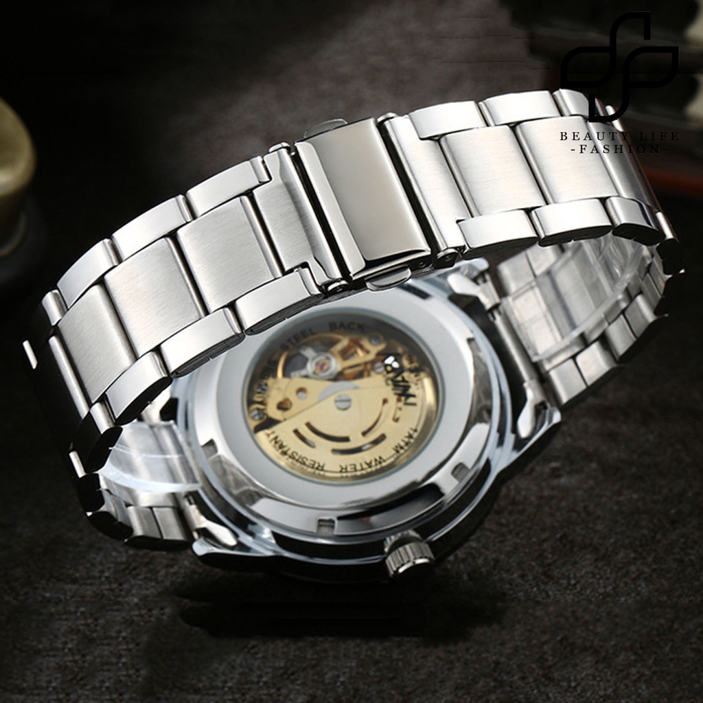 BEA™ NARY Men Hollow Scratch-resistant Life Automatic Self-Winding Mechanical Watch Business Wristwatch