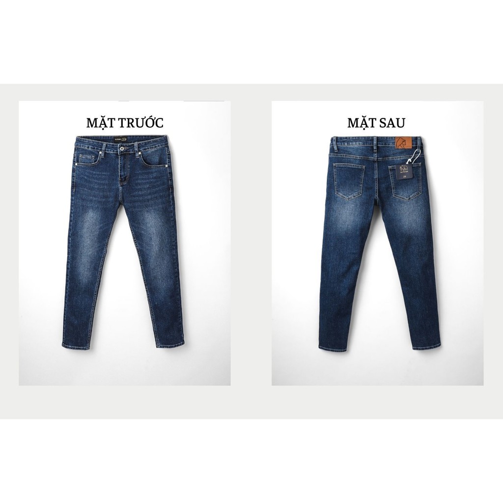 |Hẻm Store| Quần jean nam, quần bò nam Satoshi SAQJ31 dáng vừa màu xanh trơn wash basic chất jean co giãn nhẹ | BigBuy360 - bigbuy360.vn