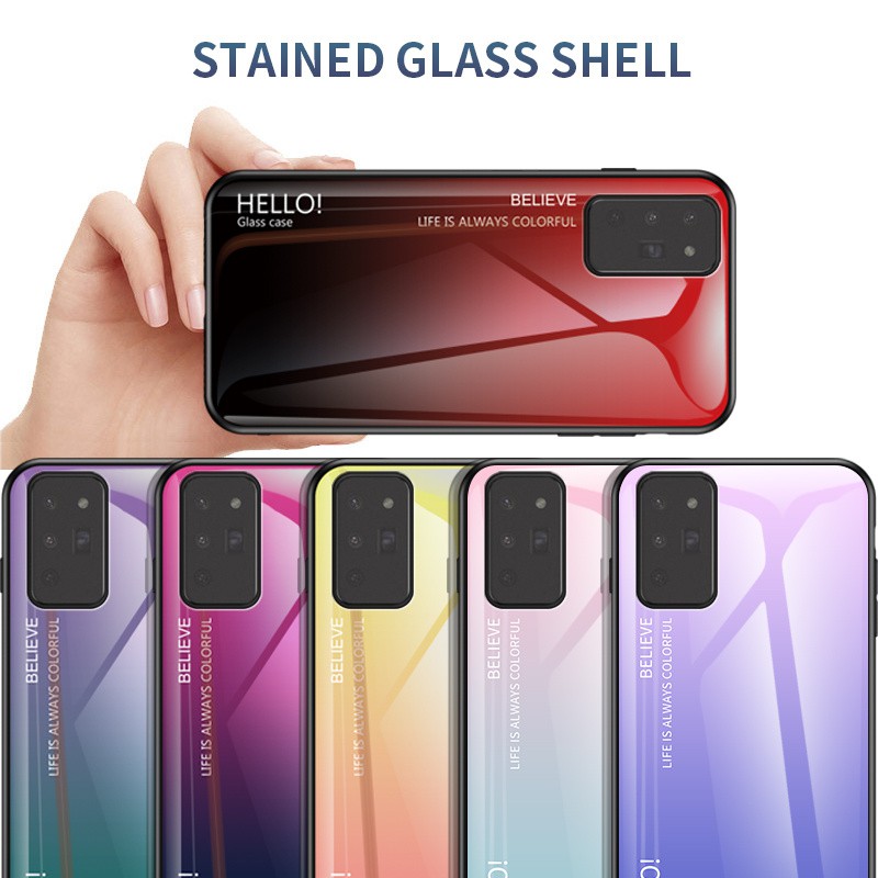[SALE] Ốp Kính Cường Lực Màu Gradient Sang Trọng Dùng Cho Samsung Galaxy Note 20 Ultra 5g