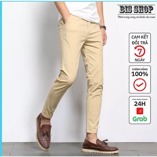 Quần kaki nam dài ống côn , phong cách trẻ trung Hàn Quốc