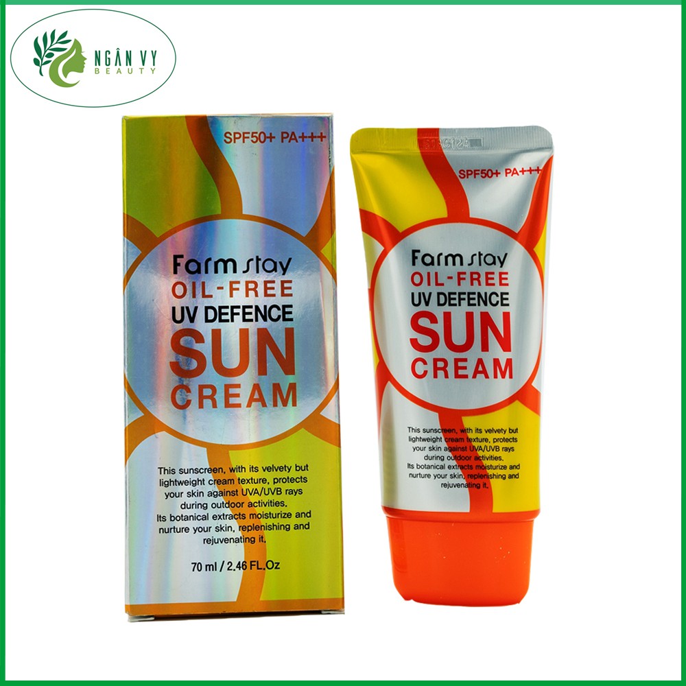 Kem Chống Nắng Kiểm Soát Dầu Trên Da Hàn Quốc Farmstay Oil-Free Uv Defence Sun Cream SPF50+/PA+++ 70g