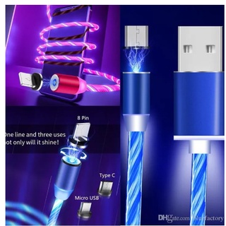 Combo cáp sạc bọc dù nam châm và 3 đầu sạc Micro USB, iPhone, Type C - Sạc được cho tất cả dòng điện thoại.