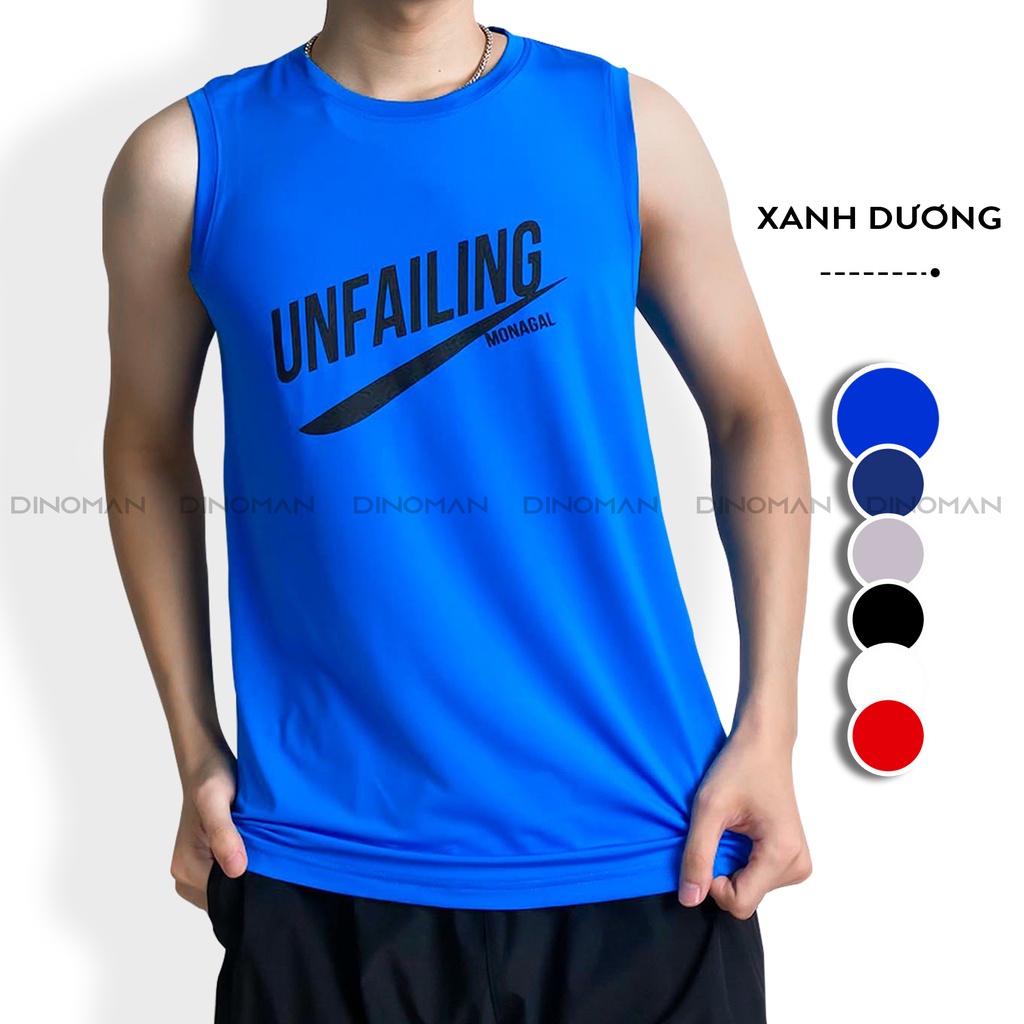 Áo ba lỗ nam Unfailing DINOMAN Áo tanktop sát nách nam RUNNING Vải Thun Co Giãn 4 Chiều