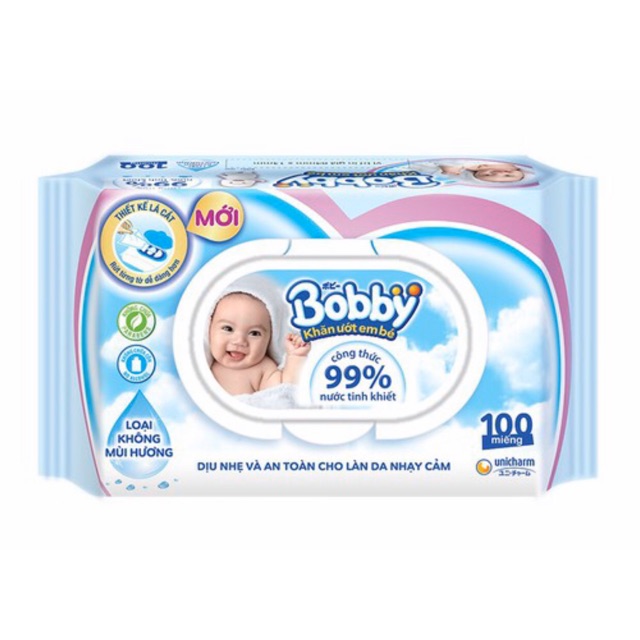 Khăn ướt Bobby 100 tờ