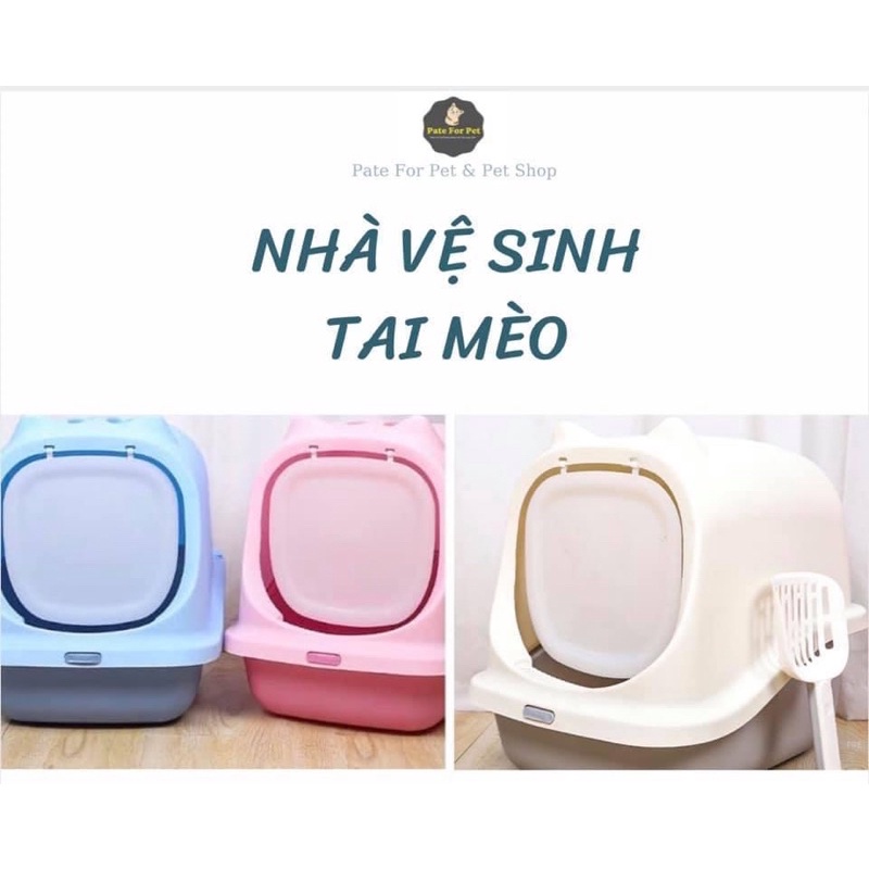 Nhà vệ sinh tai mèo tặng xẻng lớn ( loại nhựa cực dày)