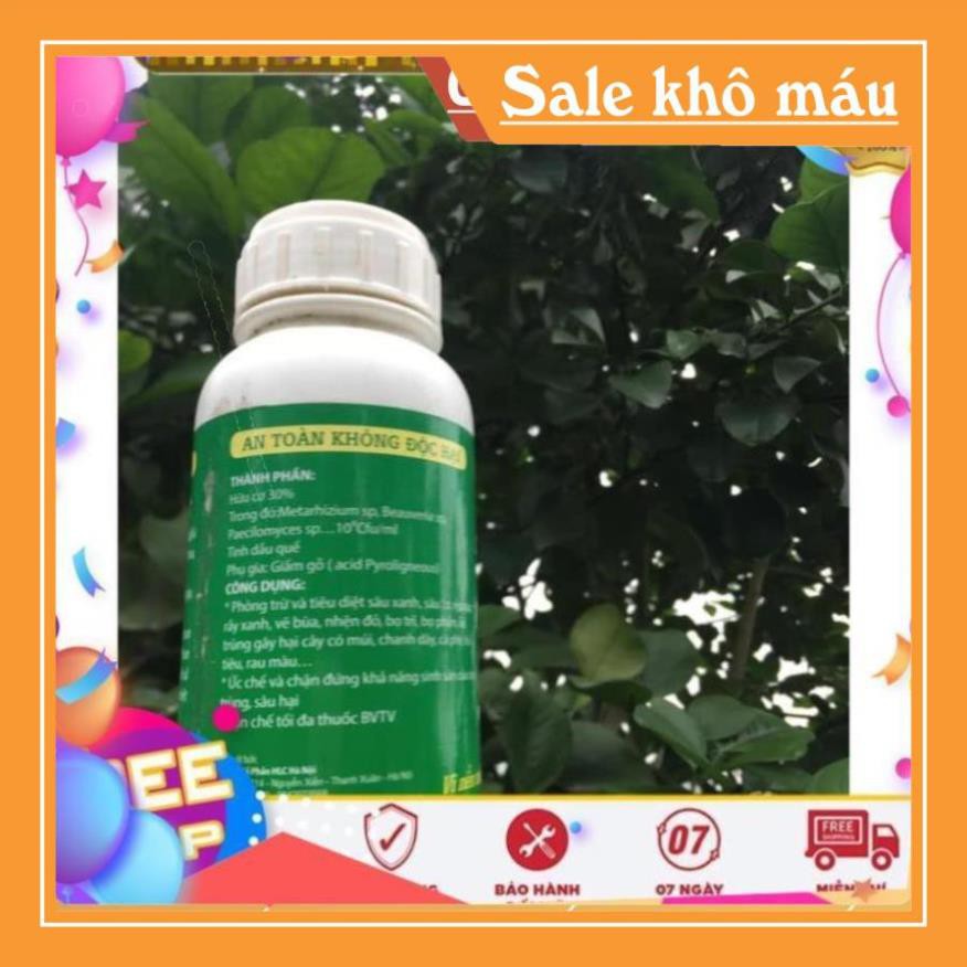 CHẾ PHẨM TRỪ SÂU SINH HỌC BIO PLUS HLC CHUYÊN DIỆT CÁC LOẠI SÂU VẼ BÙA, NHỆN ĐỎ, TRĨ, RẦY, RỆP,... CHO CÂY TRỒNG - 500ML