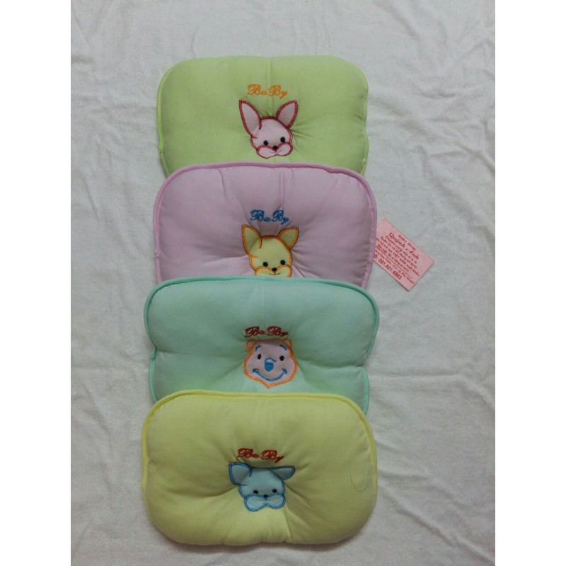 Gối lõm cho bé yêu, gối sơ sinh cotton loại đẹp