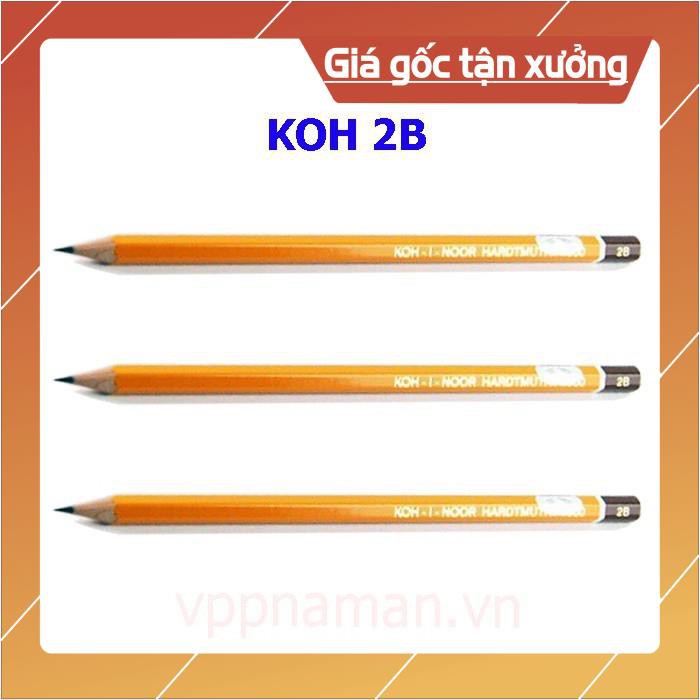 2 Cây Bút Chì Gỗ Vàng 2B KOH- Bút Chì 2B thân gỗ vỏ vàng