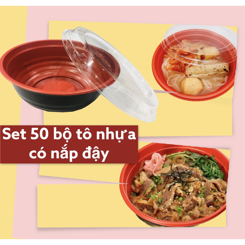 Set 50 bộ tô nhựa cao cấp dùng một lần (trên 2000 hộp giá sỉ)