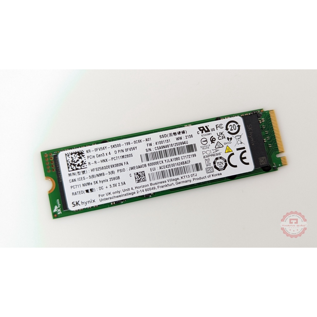 Ổ Cứng SSD 256GB/512GB SK hynix PC711 M.2 2280 PCIe NVMe Gen 3×4 - Bảo Hành 3 Năm