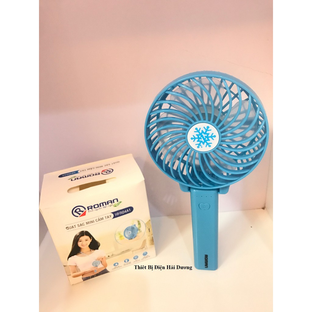 QUẠT SẠC TÍCH ĐIỆN CẦM TAY ROMAN HFR01A1 - 3  TỐC ĐỘ GIÓ - CÔNG SUẤT 4.5W