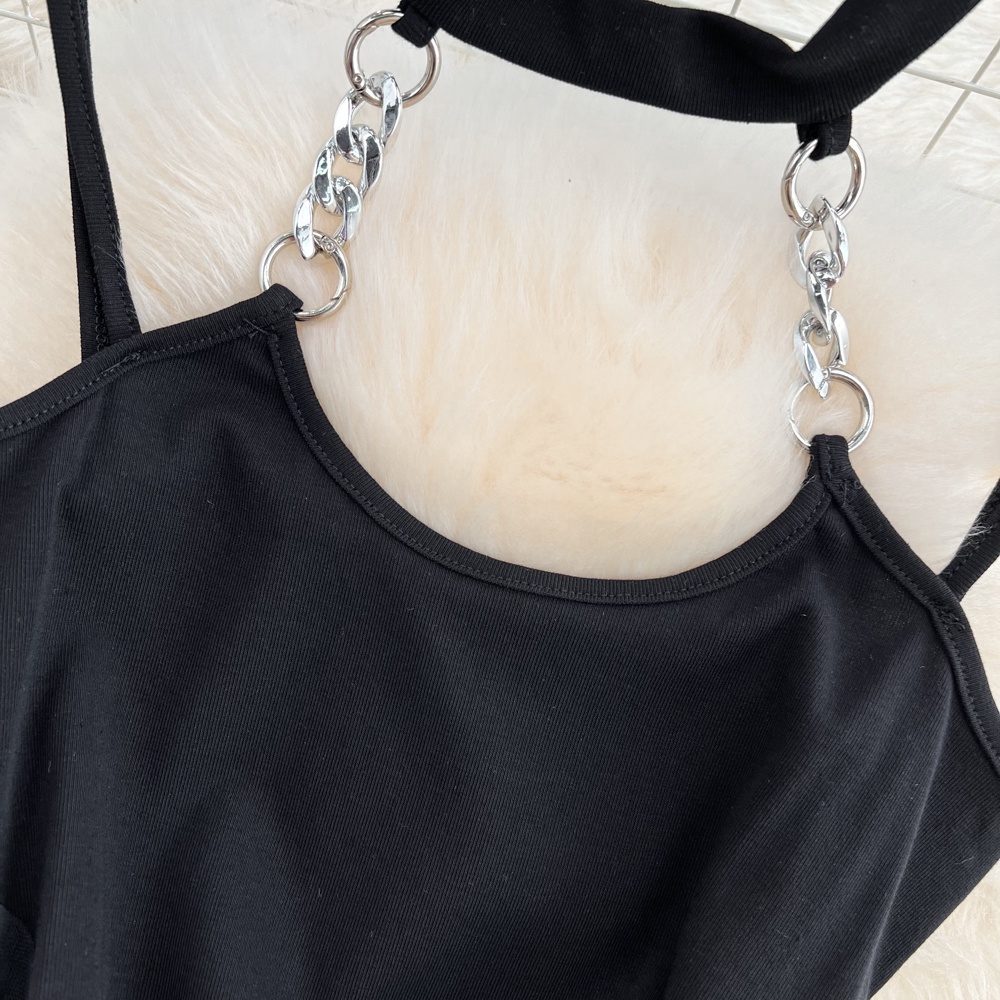 🌸Hàng Order🌸 Váy Đầm 2 Dây Phối Xích Cách Điệu Body Dây Rút Hông Sexy Nữ Tính🌸Hàng Quảng Châu