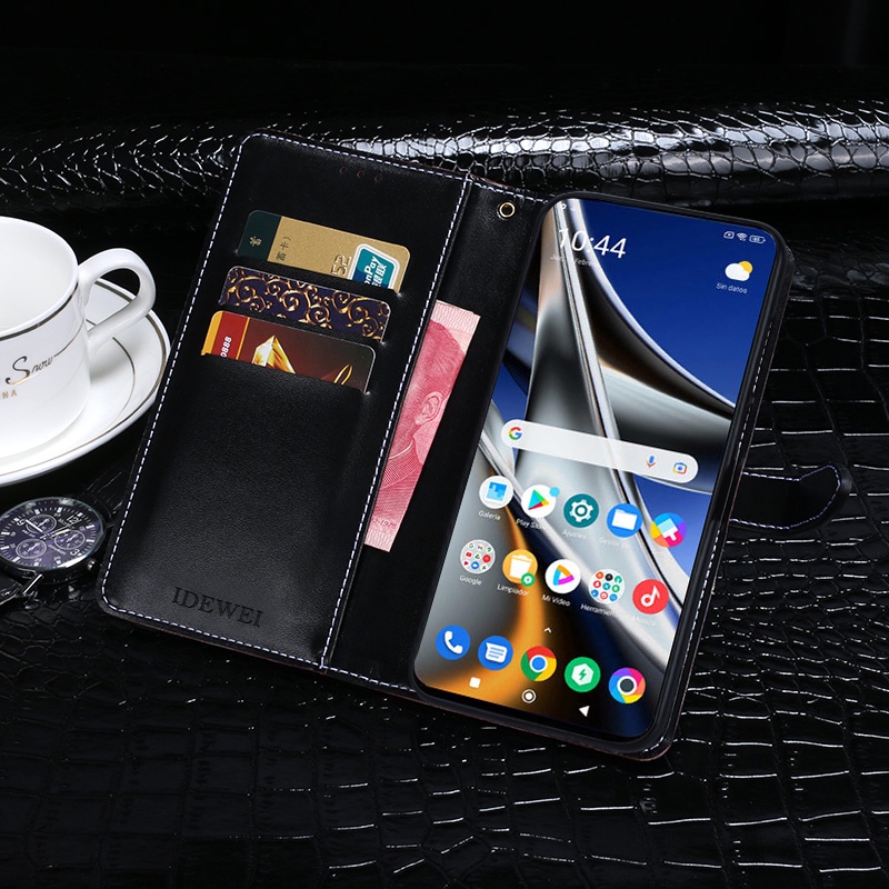 Ốp Điện Thoại Da Cá Sấu Kiểu Ví Lật Sang Trọng Cho Xiaomi Poco X4 Pro 5G
