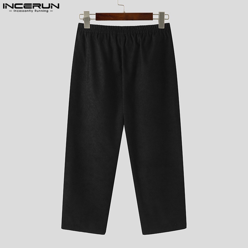 Quần dài INCERUN ống rộng màu sắc thanh lịch cho nam