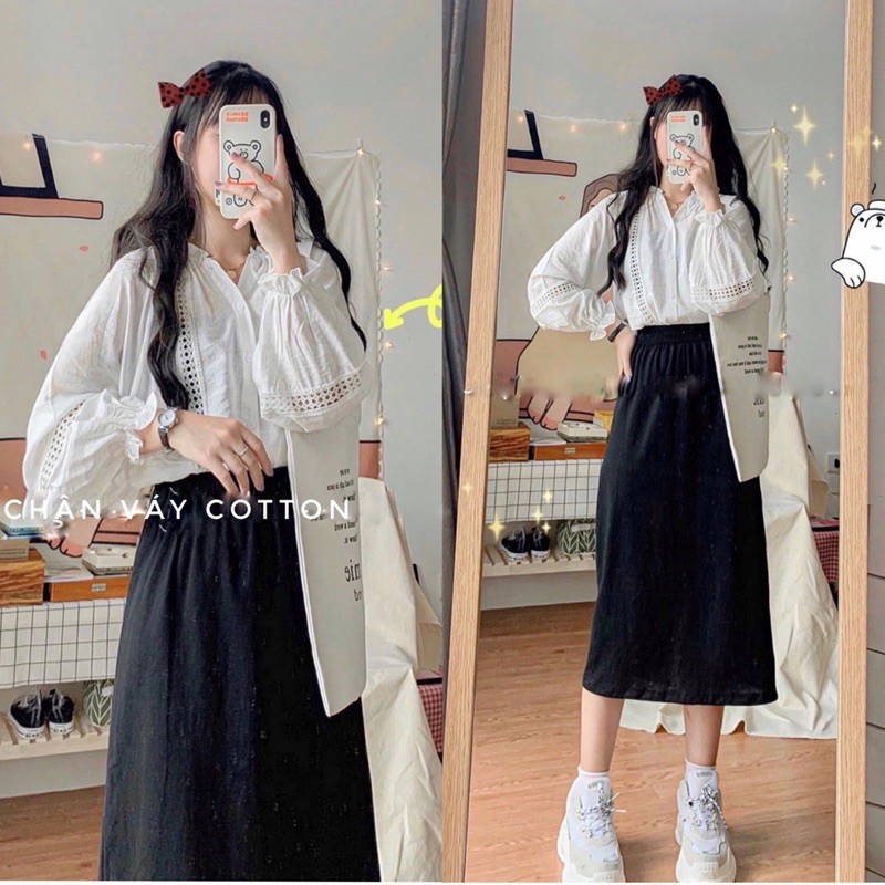 Chân váy dài dáng suông cạp cao loại đẹp | BigBuy360 - bigbuy360.vn