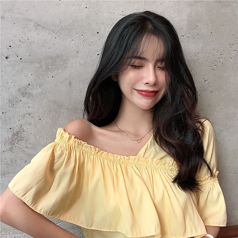 Áo trễ vai nữ bánh bèo Thucucstore Áo hở vai phong cách tiểu thơ Hàn Quốc hàng Quảng Châu SM03 | BigBuy360 - bigbuy360.vn